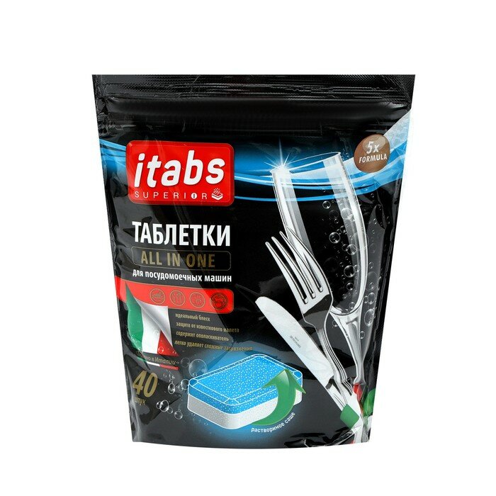 Itabs Таблетки для ПММ ITABS "SUPERIOR ALL" , 40 шт. - фотография № 1