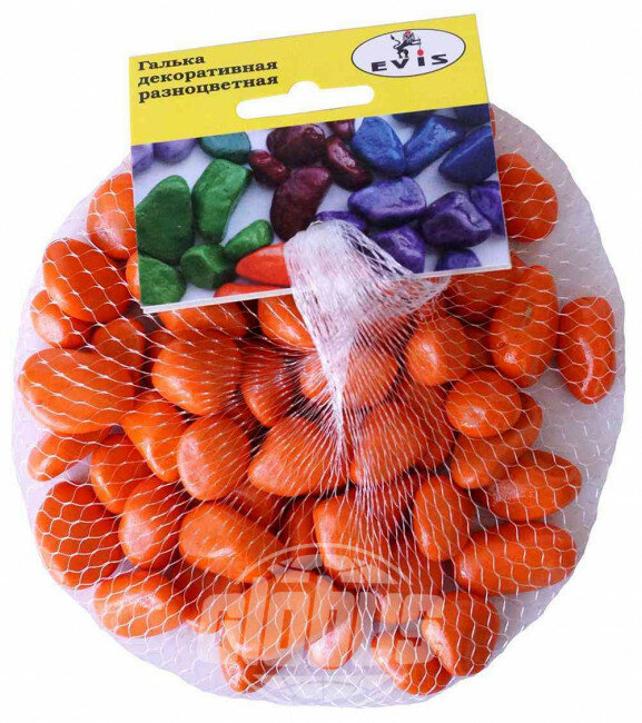 Галька Evis крупная цвет: оранжевая 10-15 мм, 400 г