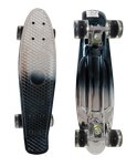 Детский скейтборд /скейтборд/ градиент со светящимися колесами 55*14,5 см, черно-серебристый - изображение