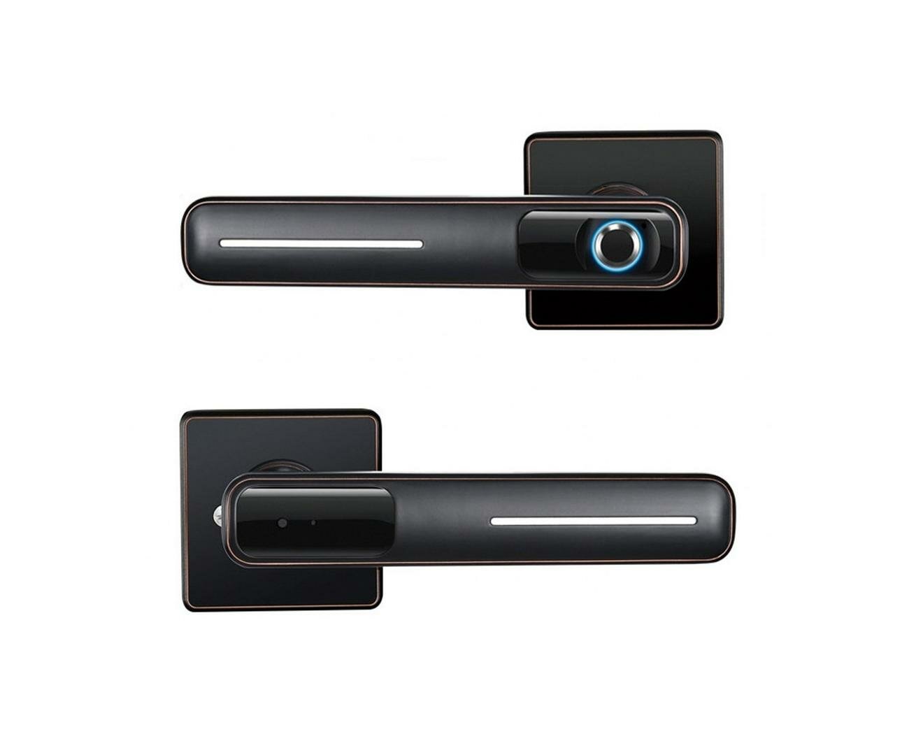 HDcom SL-803 Smart - биометрический электронный накладной замок дверной с отпечатком пальца или отрытие ключом подарочная упаковка