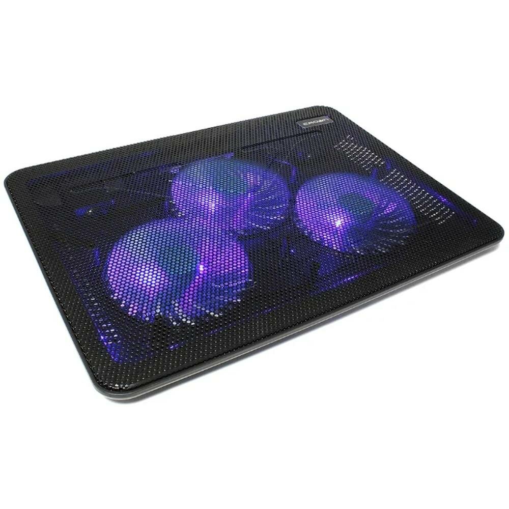 Подставка охлажд. Crown CMLC-1043T для ноутбука до 17", 3 вен. 110 мм, Blue LED подсветка, черная