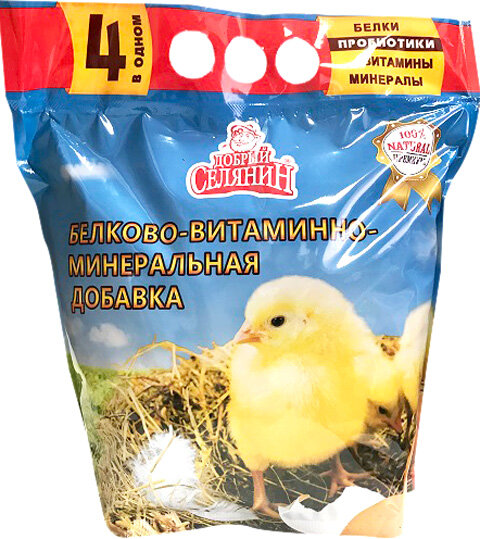 Добавка белково-витаминно-минеральная с пробиотиком для молодняка домашней птицы Добрый Селянин (1,7 кг)