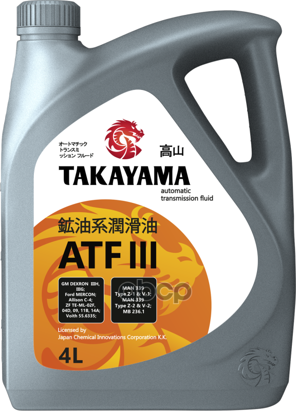 Масло Takayama Atf Iii Пластик 4л Минеральное TAKAYAMA арт. 605519