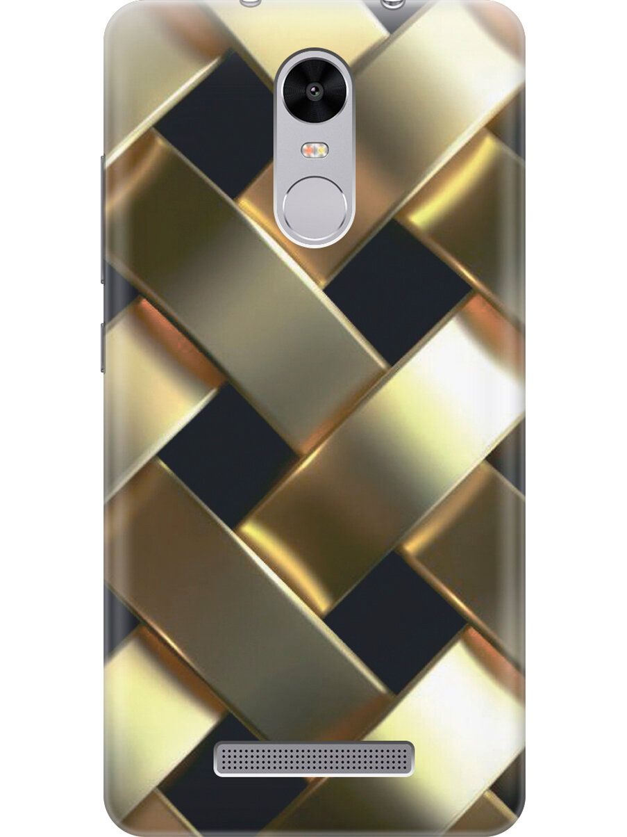 Силиконовый чехол на Xiaomi Redmi Note 3 / Note 3 Pro / Сяоми Редми Ноут 3 / Ноут 3 Про с эффектом блеска "Золотистое плетение"