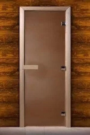 Дверь для сауны: 700х1900, бронза матовая 8 мм магнит, коробка-ольха