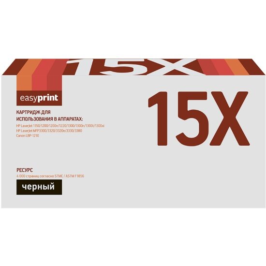 Картридж лазерный Easyprint LH-15X U (C7115X/15X/CS Q2613X/Q2624A/1200/EP 25) для принтеров HP / Canon, черный