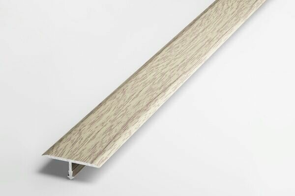 Порожек Т-образный алюминиевый для напольных покрытий, ширина 26мм, длина 2,7м лука ПС 11.2700.087 (Дуб белёный)
