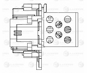 Резистор вентилятора охлаждения Peugeot 307 (00-)/308 (07-)/Citroen C4 (04-) (разъемы сверху, 7,5A/2