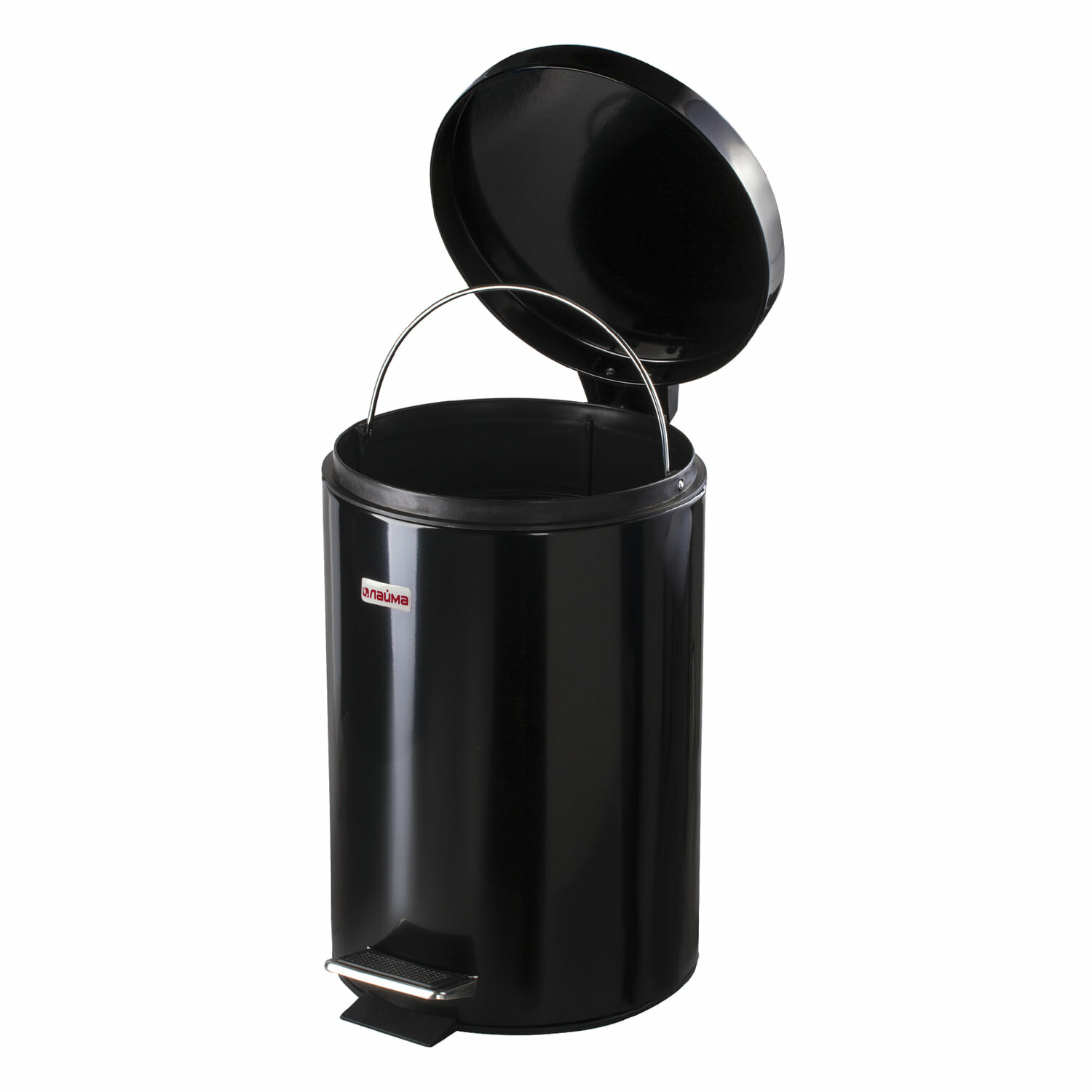 Ведро-контейнер для мусора (урна) с педалью LAIMA "Classic", 12 л, черное, глянцевое, металл, со съемным внутренним ведром, 602850 - фотография № 7