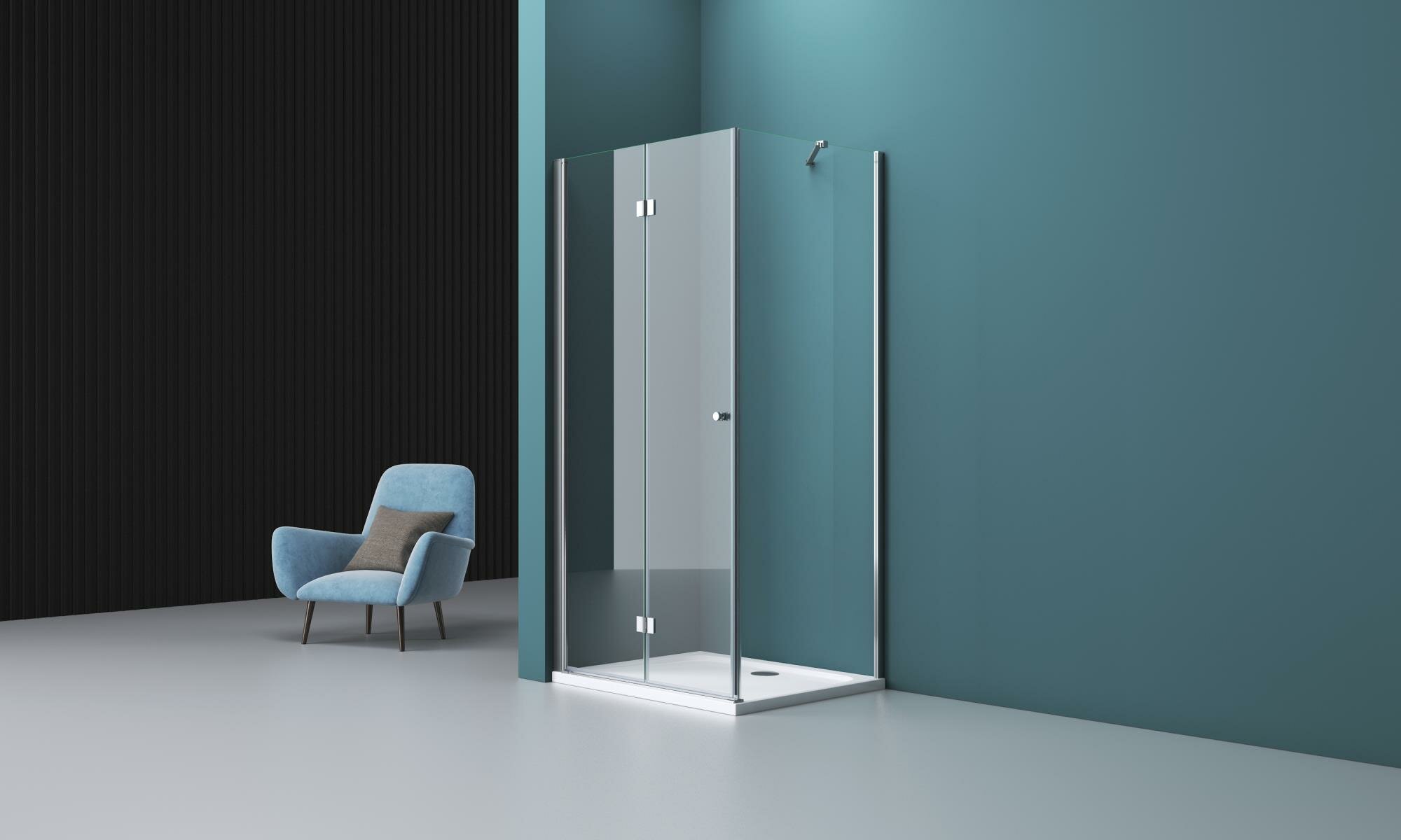 Душевой уголок BelBagno Albano 80x80 профиль хром прозрачное стекло