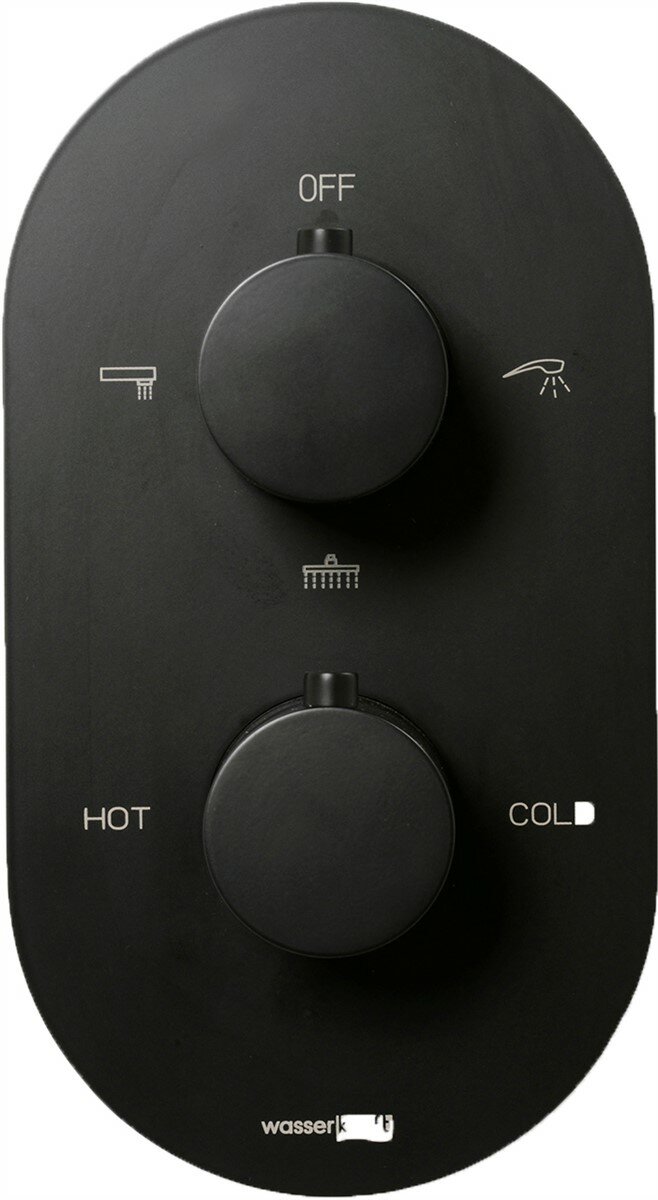 WasserKRAFT Термостатический смеситель Wasserkraft Elbe 7444 Thermo С внутренней частью, для ванны с душем