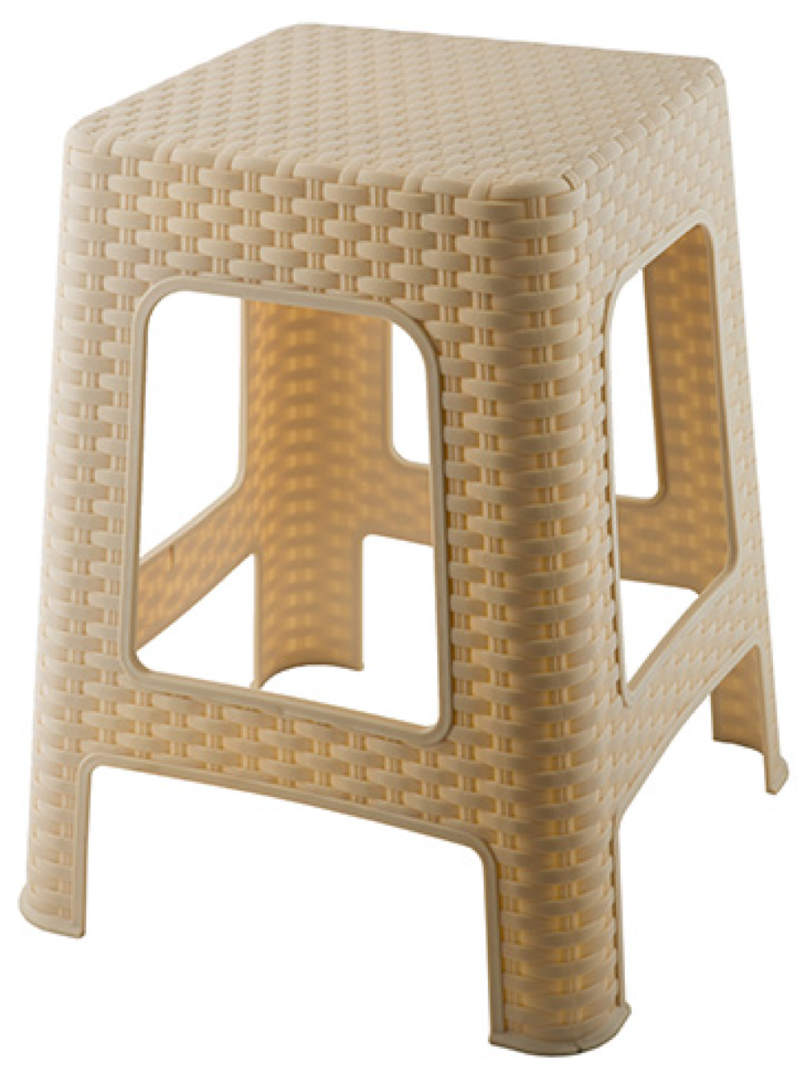 фото Табурет Полимербыт Артлайн большой, из полипропилена, цвет бежевый, 360×360×450мм / мебель