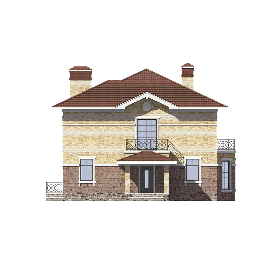 62-17L-Catalog-Plans - Проект двухэтажного дома из газобетона с террасой - фотография № 3
