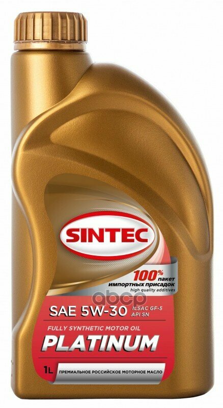 SINTEC Масло Моторное Sintec Platinum Sae 5w-30 Api Sn, Ilsac Gf-5 1л