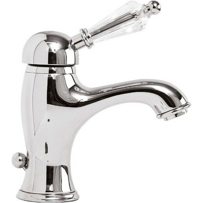 Смеситель для раковины Cezares Vintage для раковины с донным клапаном, хром, ручки Swarovski (Vintage-LSM1-01-Sw)