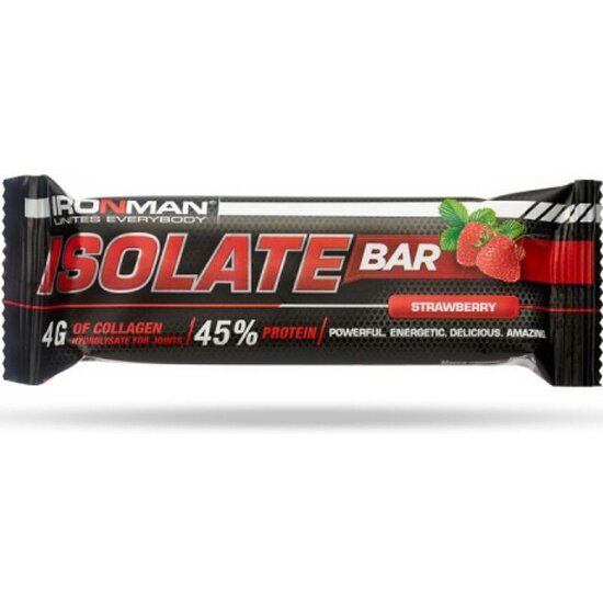 Батончик IRONMAN Isolate Bar 50 г (Клубника / тёмная глазурь)