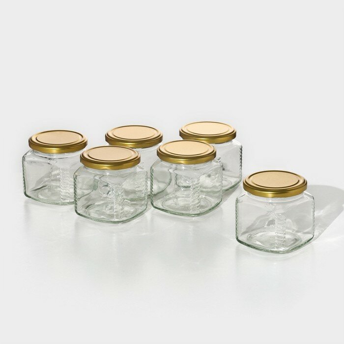 Набор стеклянных банок с крышкой для консервации ТО-82 мм для свечей 039 л 6 шт