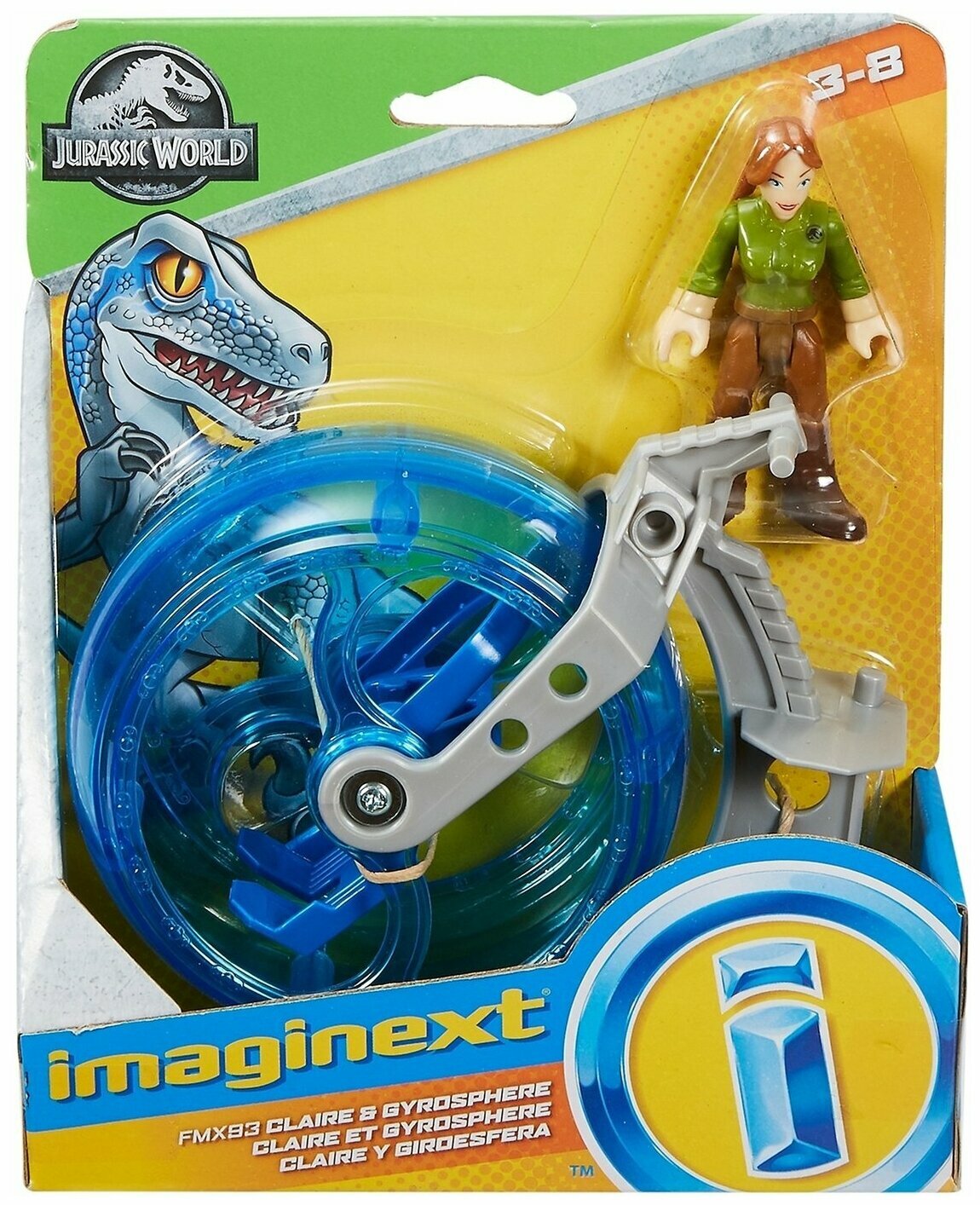 Imaginext Jurassic World Фигурка Клэр и гиросфера FMX92/FMX93