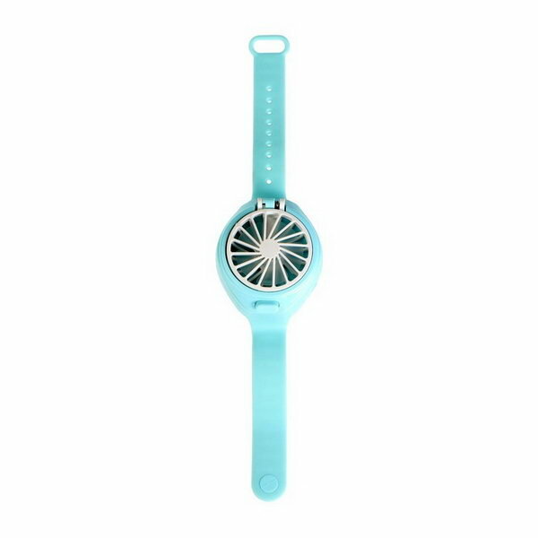 Мини вентилятор в форме наручных часов LOF-10, 3 скорости, поворотный, голубой - фотография № 7