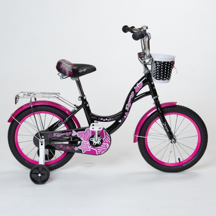 Велосипед 16" ZIGZAG GIRL черный/малиновый