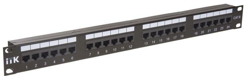 Патч-панель ITK 1 юнит категория 6 UTP 24 порта (Dual) | код PP24-1UC6U-D05 | ITK (3шт. в упак.)