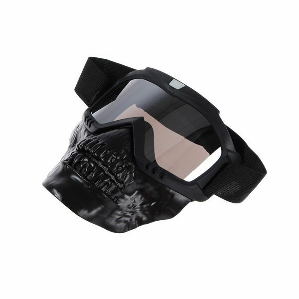 Очки-маска для езды на мототехнике разборные визор хром цвет черный