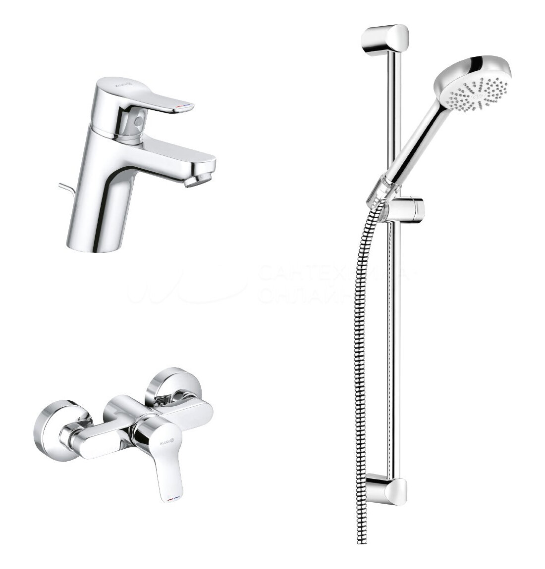 Набор смесителей для душа Kludi Pure&Easy 3в1, хром 378450565