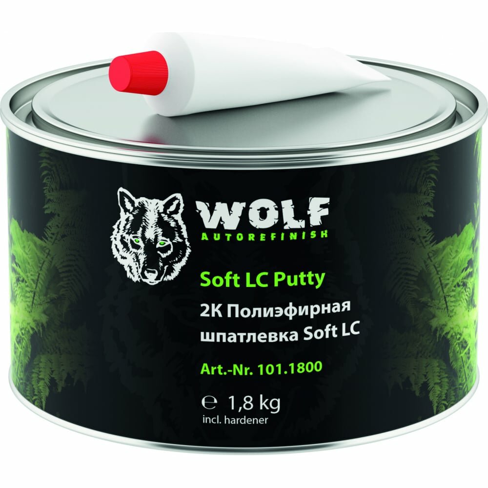 WOLF Шпатлевка полиэфирная Soft LC 1,8 кг, вкл. отв. 101.1800