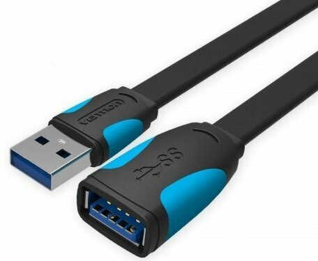 Кабель интерфейсный USB 3.0 удлинитель Vention AM/AF VAS-A13-B100 1 м плоский,