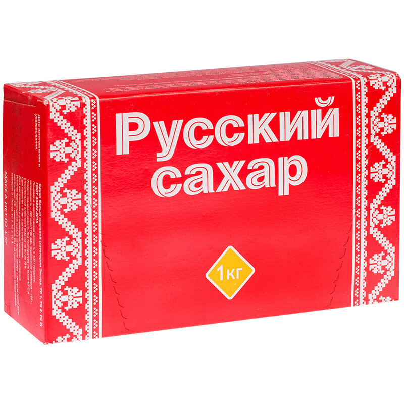Сахар-рафинад Русский сахар, 1кг, картонная коробка, 2 штуки