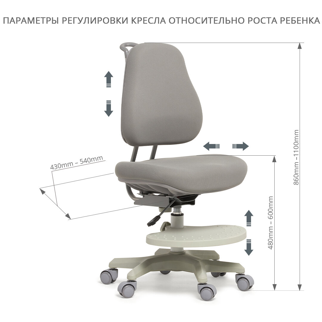 Кресло-трансформер Paeonia Grey Cubby с подлокотниками и чехлом Paeonia Green - фотография № 8