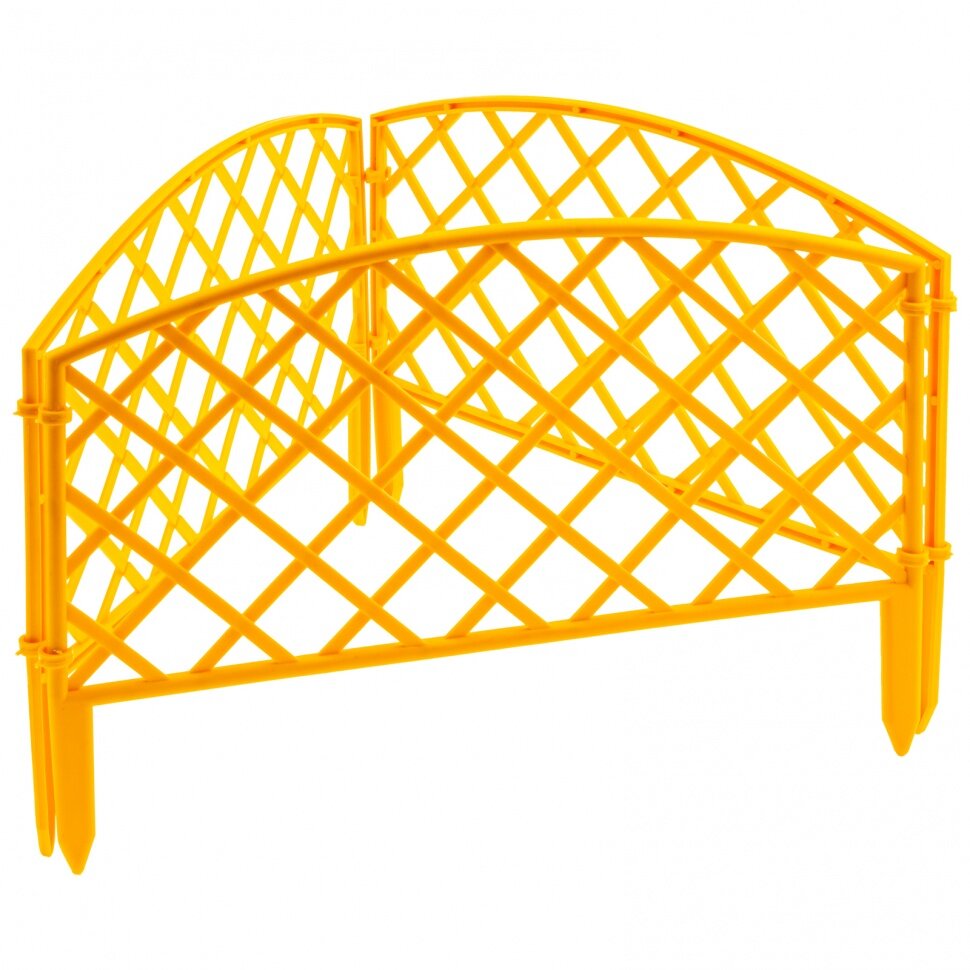 Забор декоративный "Сетка", 24 х 320 см, желтый, Россия, Palisad - фотография № 1