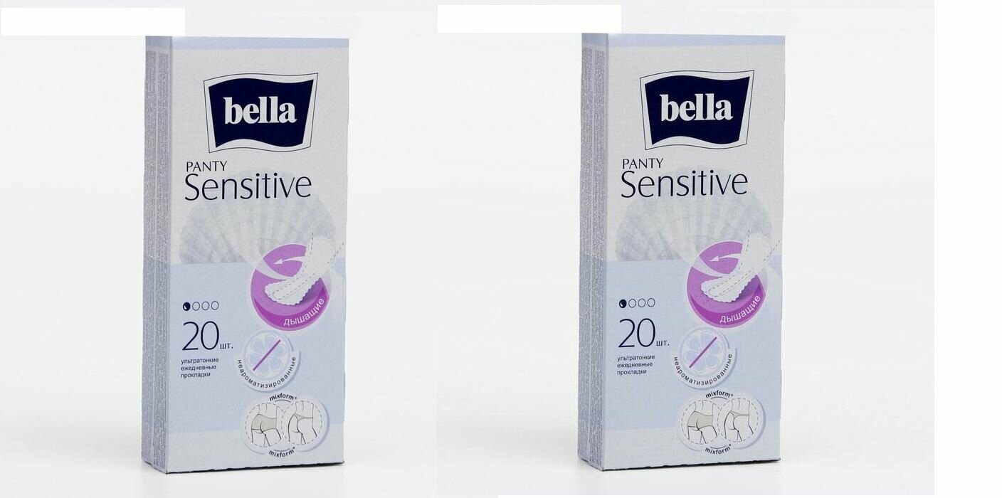 BELLA Прокладки ежедневные "PANTY sensitive", 20 шт, 2 упаковки