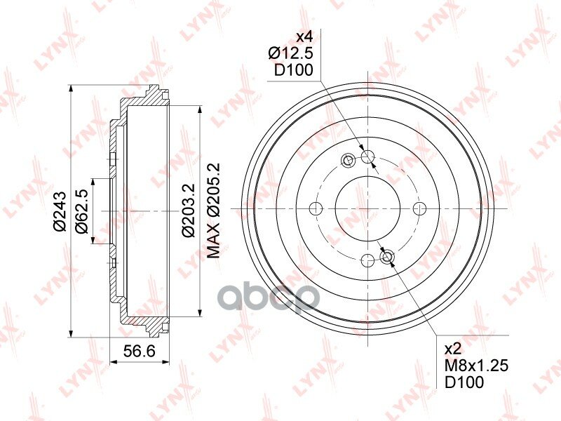 Барабан Тормозной | Зад | LYNXauto арт. BM1069