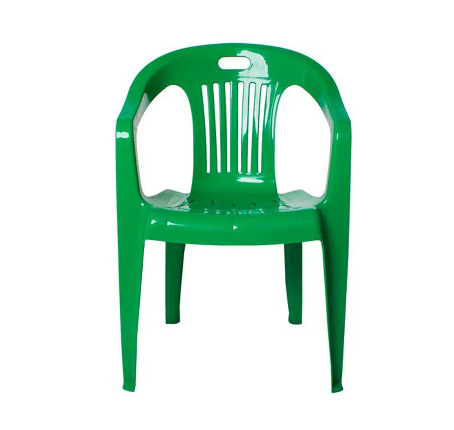 Усиленное кресло садовое 567x825x578 мм, пластик, зеленое - фотография № 4