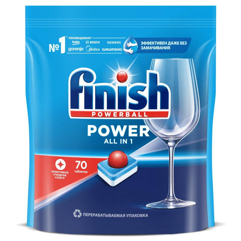 Таблетки для ПММ Finish Power 70шт/уп - фотография № 2