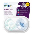 Avent Пустышка силиконовая Ultra Soft Hello/Корабль 0-6 мес для мальчиков SCF222/01, 2 шт - изображение