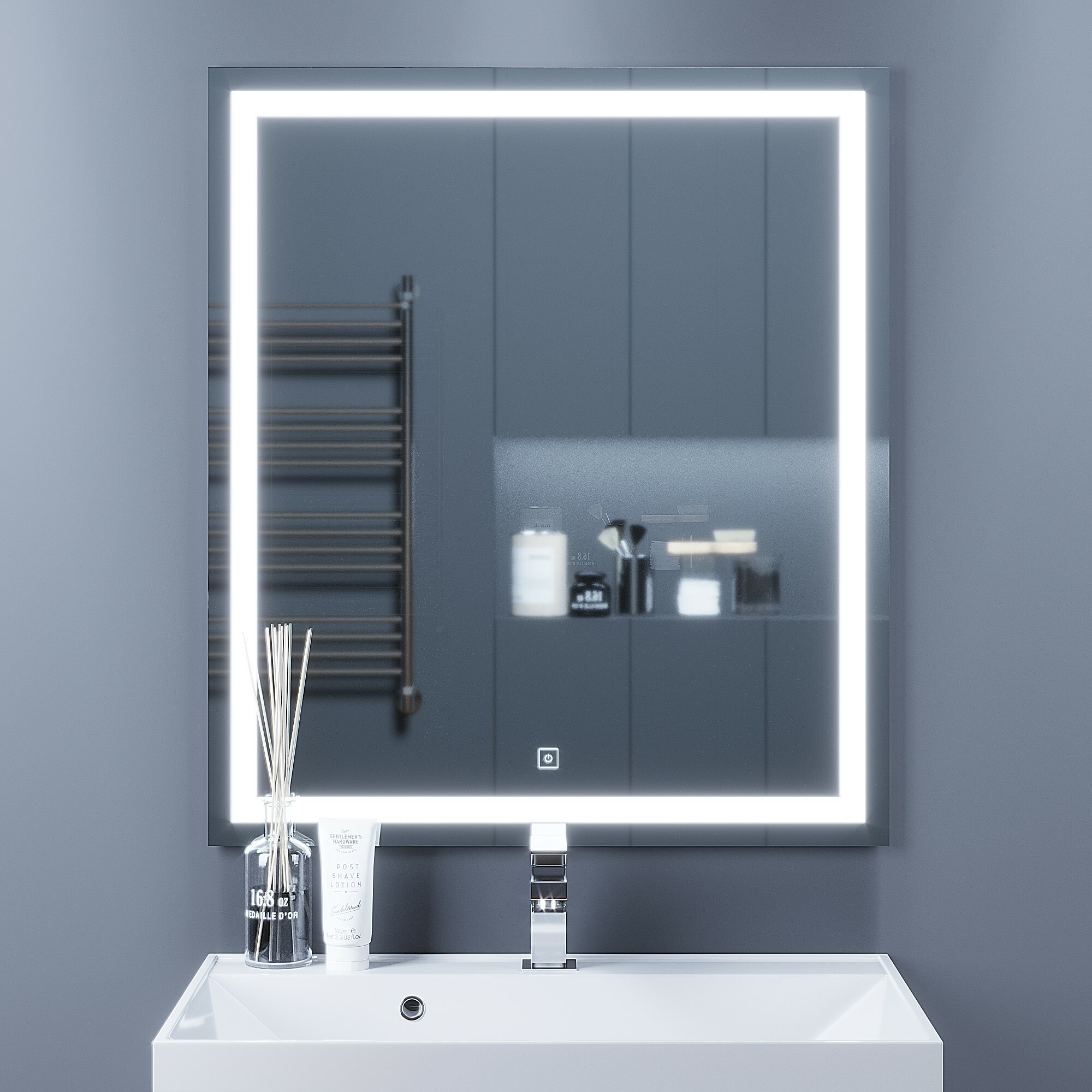 Зеркало для ванной комнаты Uperwood Tanos 70*80 см LED подсветка сенсорный выключатель антизапотевание
