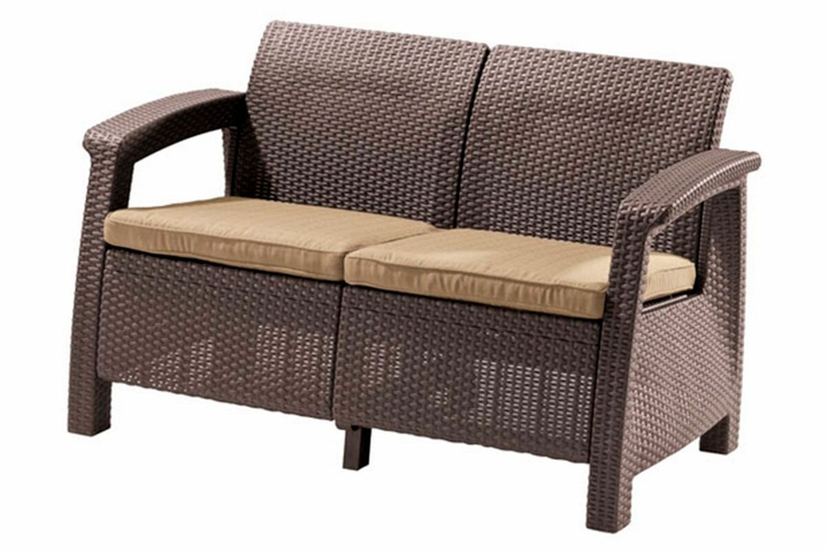 Диван садовый KETER Corfu Love Seat Коричневый