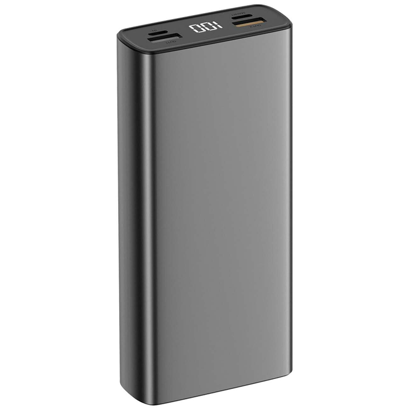 Внешний аккумулятор TFN Steel LCD PD 20000 мАч серый
