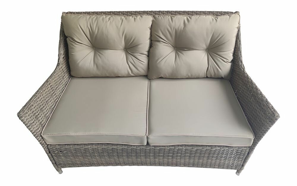 Комплект мебели BERGAMO (Бергамо) бежево-серый из искусственного ротанга - фотография № 3