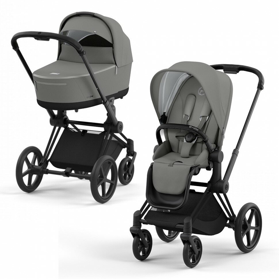 Коляска Cybex Priam IV Matt Black 2в1 (Soho Grey)