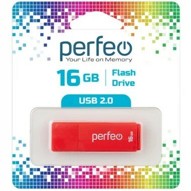 Perfeo USB Drive 16GB C04 Red PF-C04R016