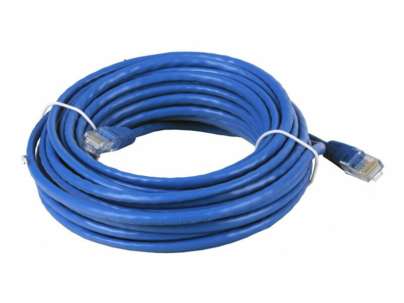 Патч корд 10 м AOpen/Qust UTP 5е RJ45 интернет кабель 10 метров LAN сетевой Ethernet патчкорд синий (ANP511_10M_B)