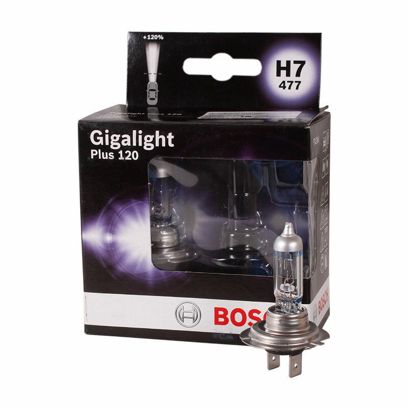 Лампа галогенная Bosch Gigalight Plus 120 H7 12V 55W PX26d, 2 шт.