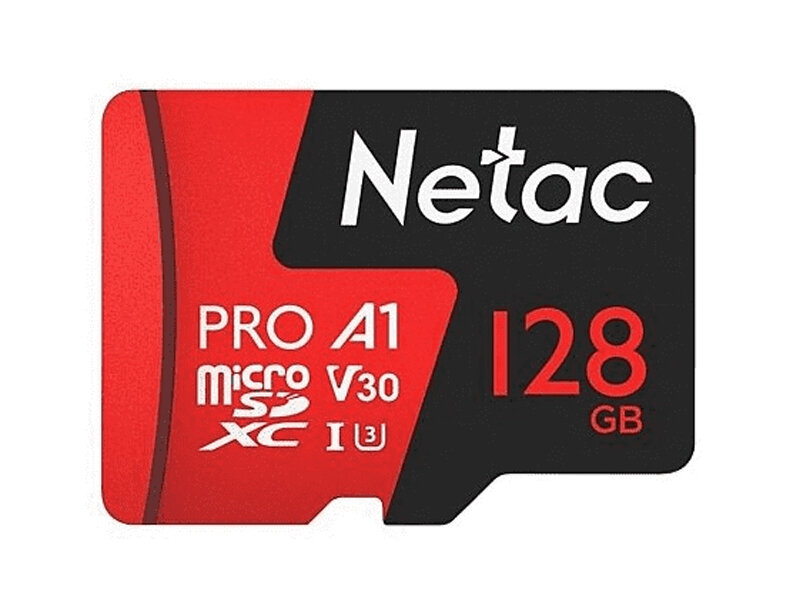 Карта памяти 128Gb - Netac P500 Extreme Pro MicroSDXC Class 10 A1 V30 NT02P500PRO-128G-S