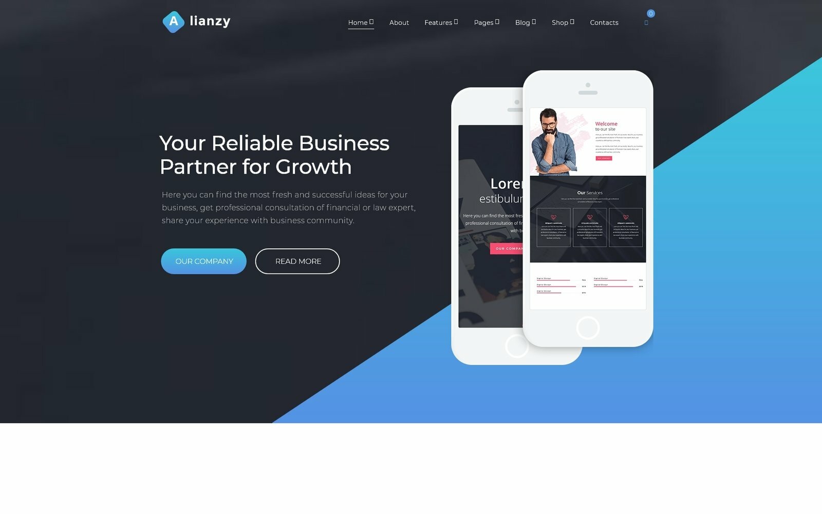 Шаблон Wordpress Alianzy - Business Partnership WordPress Elementor Theme Тема WordPress