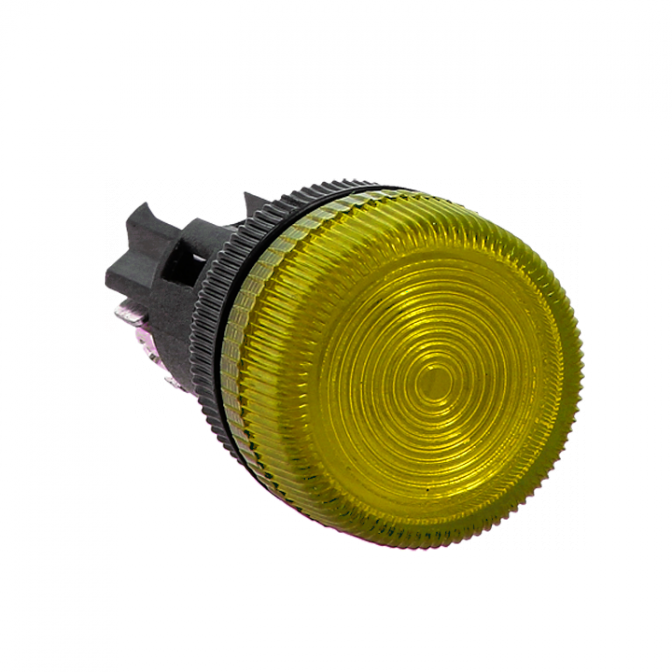 Лампа ENS-22 желтая с подсветкой 380В | код. la-ens-o-380 | EKF (4шт.в упак.)