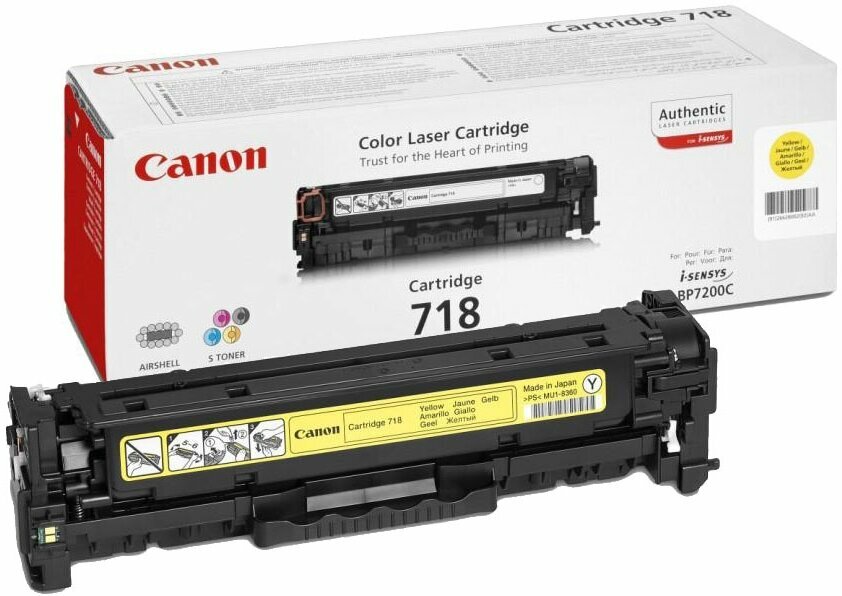 Картридж для печати Canon Картридж Canon 718 2659B002 вид печати лазерный, цвет Желтый, емкость