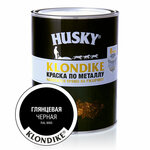 HUSKY-KLONDIKE Краска по металлу черная RAL 9005 (0,9л) - изображение
